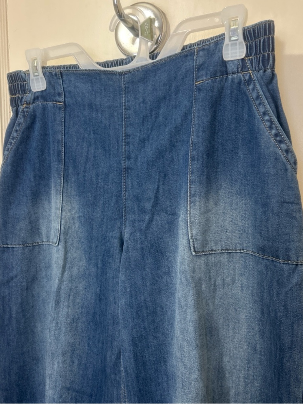 Pull on denim pants